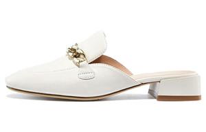 HARSON Женские тапочки с закрытым носком на резиновой подошве экрю, цвет Ecru