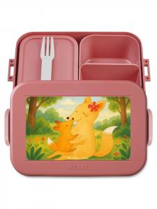 Mr. & Mrs. Panda Ланчбокс Fox Mama, выполненный в пастельно-красных тонах, без лишних слов
