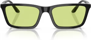 Женские солнцезащитные очки Emporio Armani EA4239U, универсальная посадка, прямоугольной формы, Shiny Black/Green