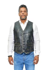 Классический кожаный жилет честер Infinity Leather, черный