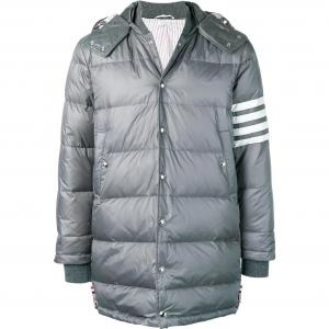 Куртка с капюшоном 4 bar down THOM BROWNE, серый