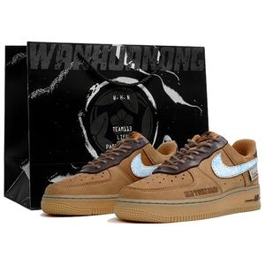 Кроссовки Air Force 1 унисекс низкие синие Nike, синий/коричневый