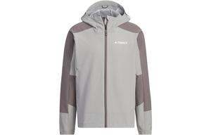 Adidas Ветрозащитная куртка с капюшоном, Pure Ice Gray