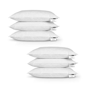 HOMESCAPES 6 подушек 48 х 74 см в наборе, перьевые подушки со 100% перьевым наполнителем