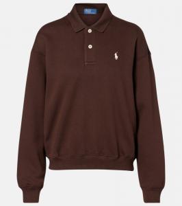 Логотип свитшота из флиса с хлопком Polo Ralph Lauren, Circuit Brown
