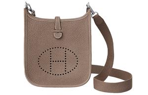HERMES Сумка через плечо Evelyne Taurillon Clemence Cow Leather 16, женская, 18, Etoupe Elephant Gray