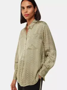 Рубашка Whistles Jacquard Zig Zag, хаки