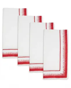 Салфетки с элегантной вышивкой, набор из 4 шт. Saro Lifestyle, red
