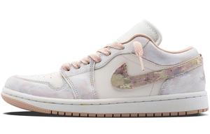 Винтажные баскетбольные кроссовки Air 1 Unisex низкие белые Jordan, цвет слоновая кость белый