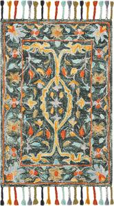 SAFAVIEH Aspen Collection декоративный ковер, 69 x 153 см, Olive & Rust, ручной работы из шерсти, бохо с плетеными кистями, идеально для гостиной, столовой, спальни (APN116X)