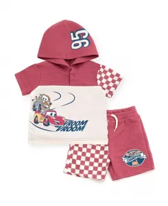 Детский комплект для мальчиков Disney Winnie the Pooh: худи и шорты из френч-терри Cars, белый