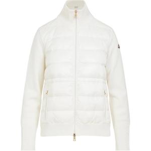 Moncler Трикотажная стеганая куртка на молнии, White