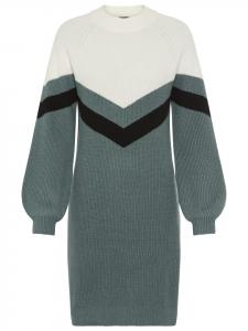 Laura Scott Вязаное платье бензинового и белого цвета