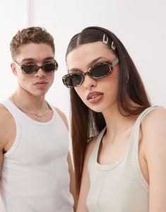 Солнцезащитные очки Reclaimed Vintage унисекс, тонкие, квадратные, с камуфляжным принтом