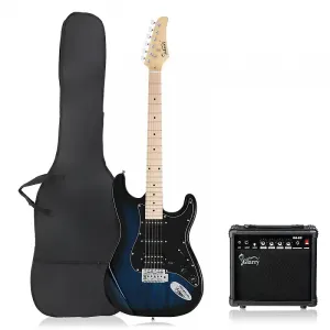 Электрогитара Blue Glarry GST HSS с звукоснимателями / Усилитель 20 Вт