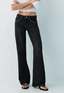 Джинсы прямого кроя с низкой посадкой Pull&Bear, Black