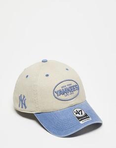 Кепка 47 Brand NY Yankees с надписью bubble script и контрастным козырьком бежевого цвета