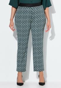 Брюки Ulla Popken GRAPHIC PRINT ELASTIC WAIST, Fir Green/Evergreen