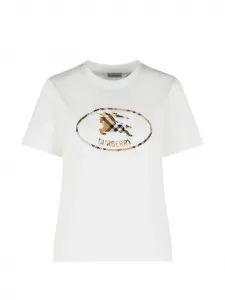 Футболка с вышитым логотипом BURBERRY, белый