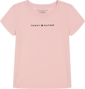 Футболка с коротким рукавом и логотипом-флажком Tommy Hilfiger для девочек, Pink/Classic Logo