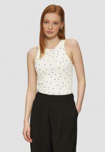 Топ QS TANK MIT ALL OVER PRINT, Creme/Off-White