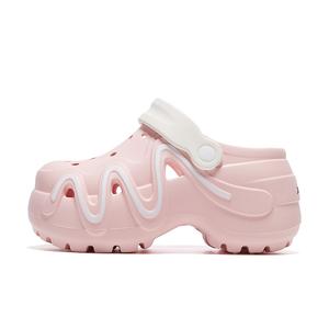 TINMUU Клоги женские розово-белые без аксессуаров, цвет Pink/White (No Accessories)