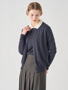 Вязаный кардиган с круглым вырезом и длинными рукавами | PIPPA | 30G Современный крой