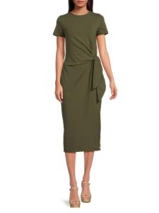Платье-миди с узлом Renee C., оливковый