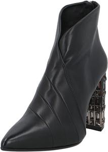 Женские стильные ботильоны Zszszsu с заостренным носком, заклепками, высокими каблуками на устойчивом блоке, на молнии, модные ботинки, размеры 4-16 США, Black