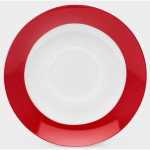 Блюдце van Well Vario из фарфора, подходит для посудомоечной и микроволновой печи, Ø 14,5 см Van Well, красный/белый