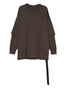 Футболка с длинными рукавами и эффектом многослойности Rick Owens Drkshdw, коричневый