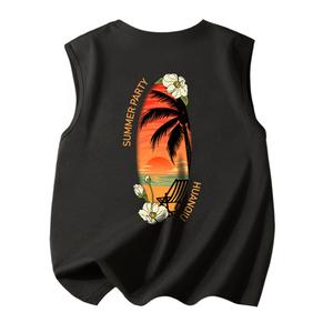 Футболка-майка унисекс HUANQIU, белая (Логотип Q Desert Beauty Center _ Логотип Q Great Desert Beauty на спине)