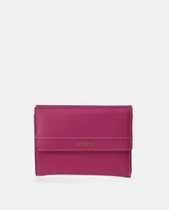 Кожаный кошелек с клапаном Daviletto, фуксия