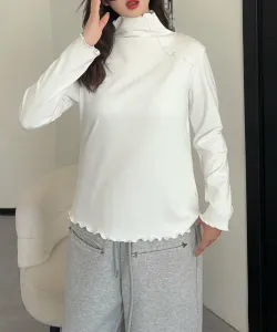 Топ с высоким воротником и ребристым воротником на плече Aimoha - Select -, цвет White