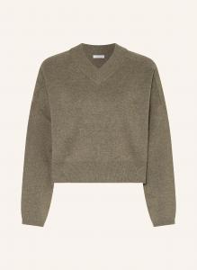 Укороченный свитер со льном Mrs & Hugs, серый