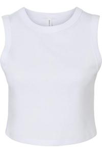 Женская майка BELLA + CANVAS Micro Rib Muscle Crop, цвет solid white blend