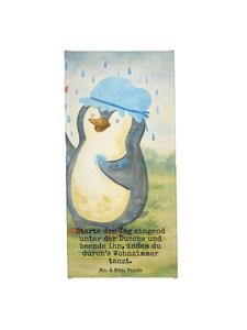 Mr. & Mrs. Panda Дорожное полотенце с изображением пингвина и надписью для душа, выполненное в нежно-голубом цвете