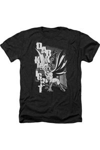 Футболка/футболка для взрослых с вертикальными буквами Batman Heather Gildan, черный