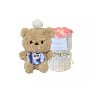 Супер милый плюшевый медвежонок-повар 23 см LOGISTAR, коричневый