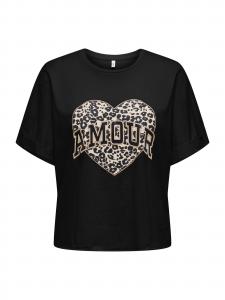 ONLY Футболка 'ONLLUCY' в черном цвете