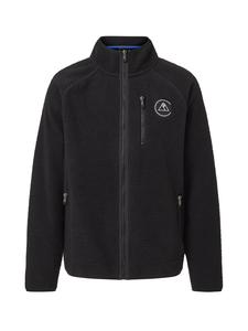 Ретро-флисовая куртка из переработанного полиэстера черного цвета. CASH-MERE.CH