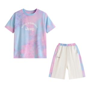 Спортивный костюм Casual 2025 летний женский 2 Piece Set для подростков Jeep, фиолетовый