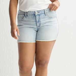 Джинсовые шорты миди с низкой посадкой для подростков плюс сайз So, цвет light