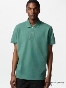 Рубашка поло dry piqué Uniqlo, цвет 52 зеленый