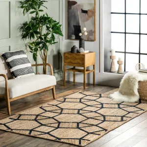 Коврик из джута Rozalia Jewel nuLOOM, 152x244 см, синий