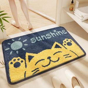 Dajiang Ковер 50х80 см из флиса для ванной комнаты, с рисунком Sunshine Cat, впитывающий, толстый