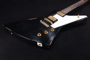 Gibson Custom Shop 58 Korina Explorer Ebony с корпусом Korina, ультратяжелый Murphy Lab, состаренная золотая фурнитура 406