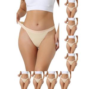 9 пар женских дышащих трусиков-стрингов с защитой от протекания, 4 слоя, средняя талия Inspire Chic, Beige