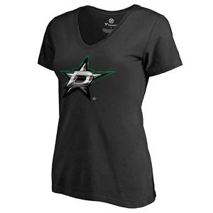 Женская черная футболка с v-вырезом dallas stars midnight mascot Unbranded