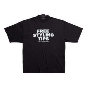 Футболка free styling tips t-shirt 'black white' Balenciaga, черный
